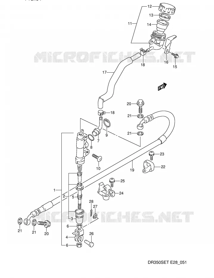 ACHTER HOOFDREMCILINDER Suzuki MOTO 350 DR 1992  DR350SN(E28)