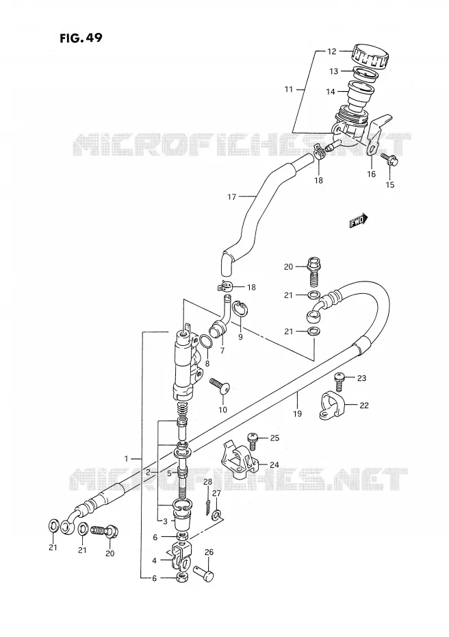 ACHTER HOOFDREMCILINDER Suzuki MOTO 350 DR 1993  DR350SHP(E2)