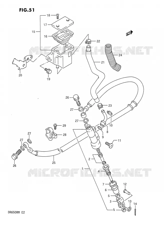 ACHTER HOOFDREMCILINDER Suzuki MOTO 650 DR 1991  DR650RM(E2)