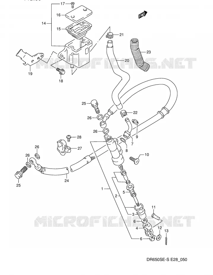 ACHTER HOOFDREMCILINDER Suzuki MOTO 650 DR 1992  DR650SN(E28)