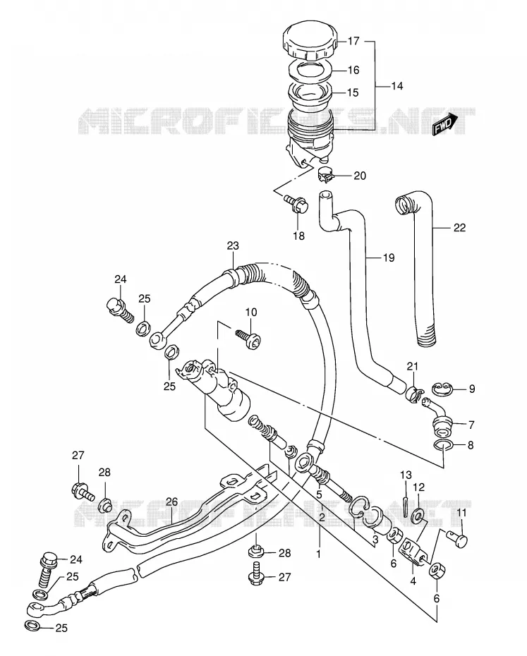 ACHTER HOOFDREMCILINDER Suzuki MOTO 800 DR 1991  DR800SM(E4)