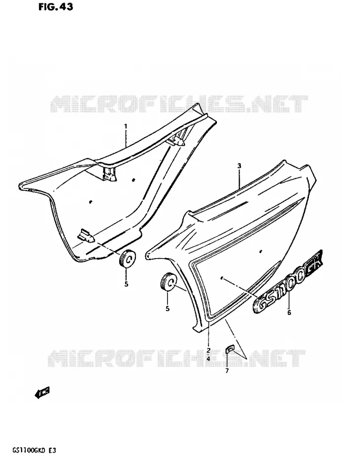ACHTER KUIP  (GS1100GKZ) Suzuki MOTO 1100 GS-G 1982  GS1100GKZ(Z/2/D)