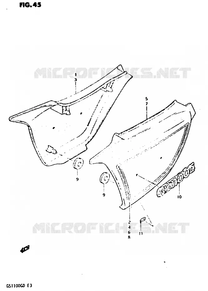 ACHTER KUIP  (MODELE D) Suzuki MOTO 1100 GS-G 1982  GS1100GZ(Z/D)
