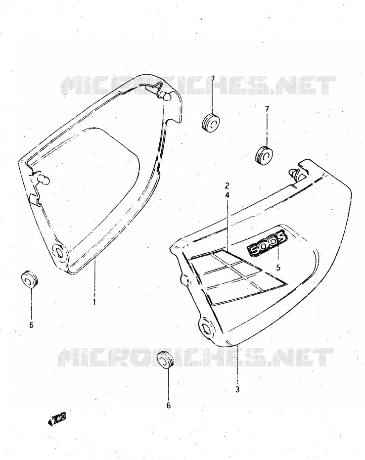 ACHTER KUIP  (MODELE E) Suzuki MOTO 500 DR 1983  DR500SD(E1)