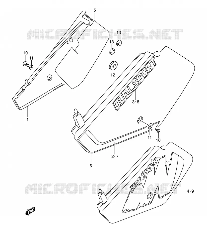 ACHTER KUIP  (MODELE L/M) Suzuki MOTO 250 DR 1992  DR250SN(E24)