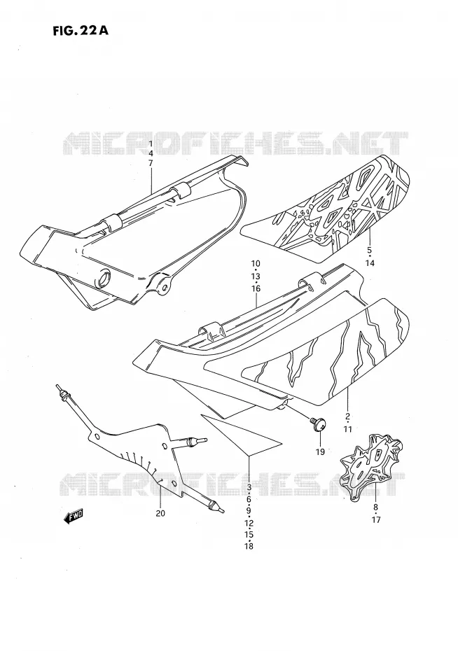 ACHTER KUIP  (MODELE N/P/R/S) Suzuki MOTO 80 DS 1994  DS80R(E3)