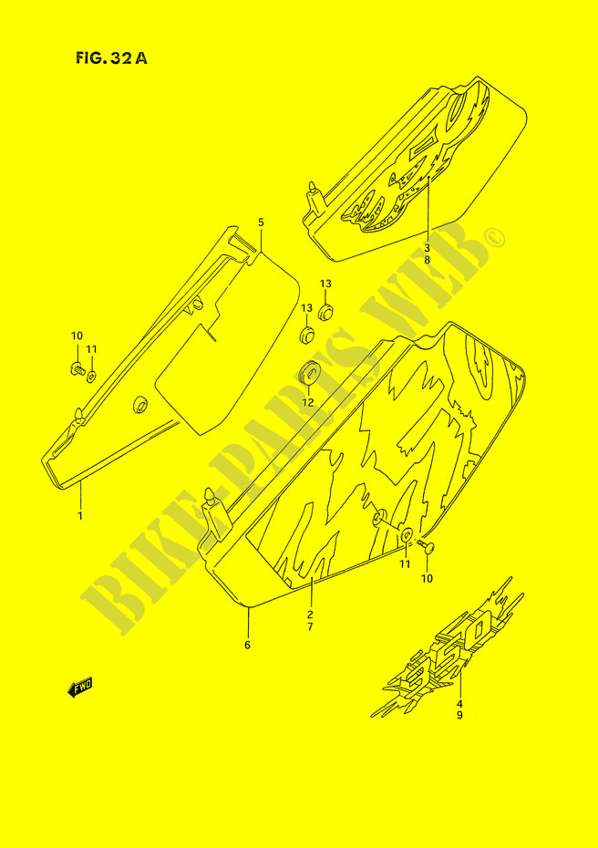 ACHTER KUIP  (MODELE N/P/R) voor Suzuki DR 350 1993