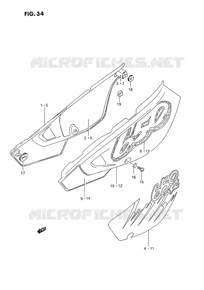 ACHTER KUIP  (MODELE N/P) Suzuki MOTO 650 DR 1994  DR650R(E4)