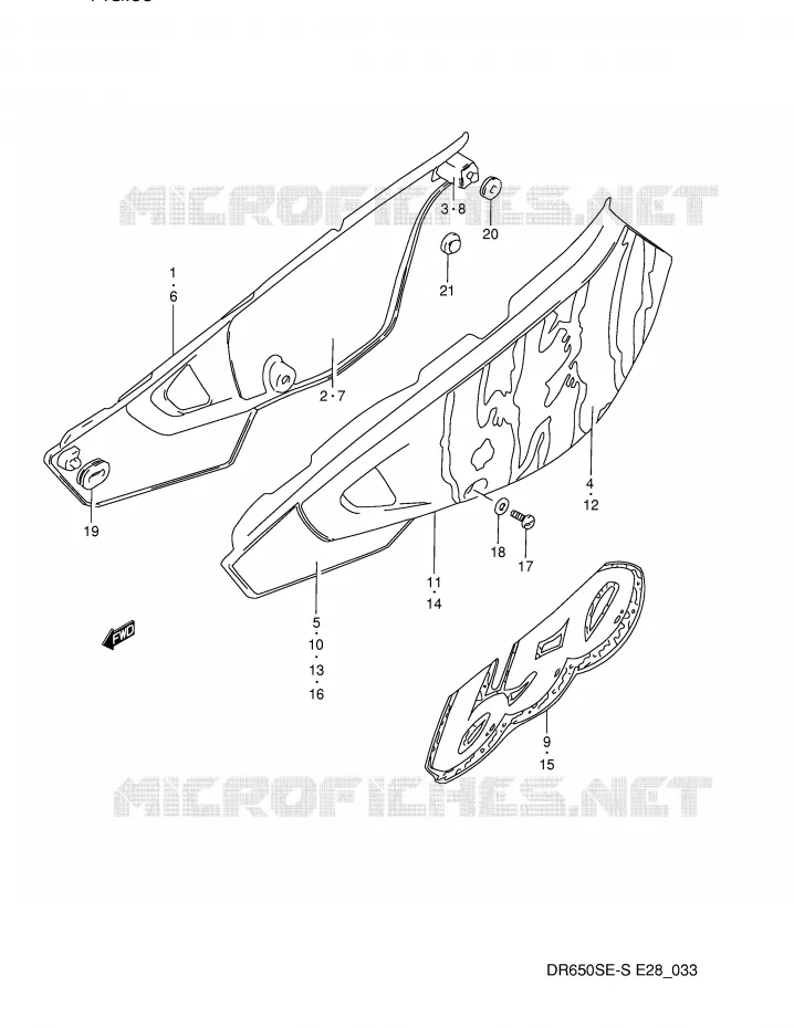 ACHTER KUIP  (MODELE N/P) Suzuki MOTO 650 DR 1994  DR650SER(E28)
