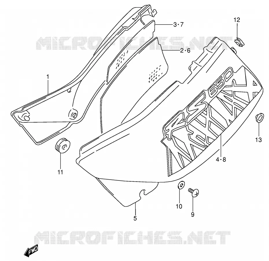 ACHTER KUIP  (MODELE R/S) Suzuki MOTO 650 DR 1991  DR650RSEM(E4)