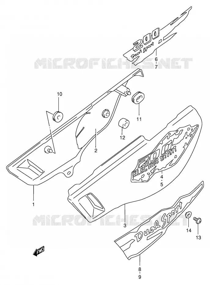 ACHTER KUIP  (MODELE S/T/V) Suzuki MOTO 200 DR 1995  DR200SES(E24)