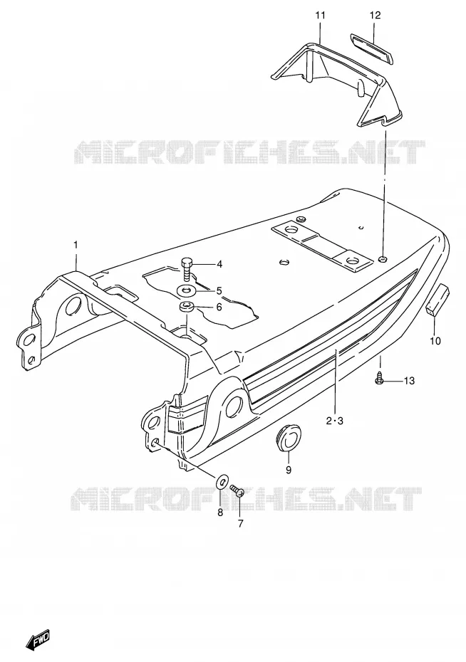 ACHTER KUIP - SEAT COWL (MODELE G/R/S) Suzuki SCOOTER 100 FB 1995  FB100S(E71)