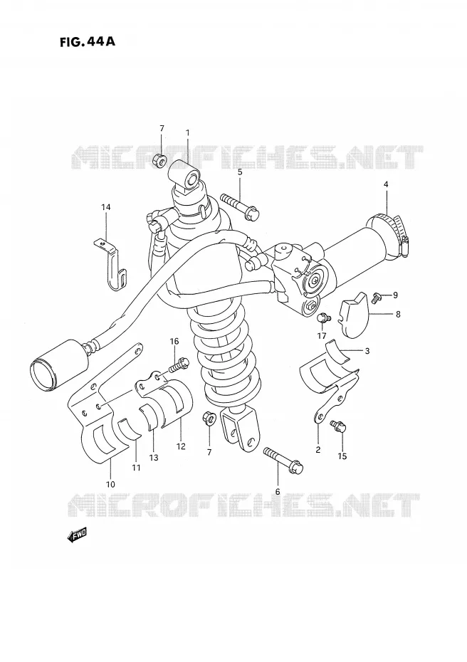 ACHTER SCHOKDEMPER (DR350SHN/SHP/SHR) Suzuki MOTO 350 DR 1993  DR350SHP(E2)