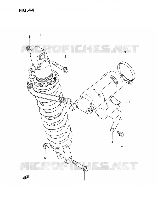 ACHTER SCHOKDEMPER (DR350SL/SM/SN/SP/SR) Suzuki MOTO 350 DR 1994  DR350SHR(E2)