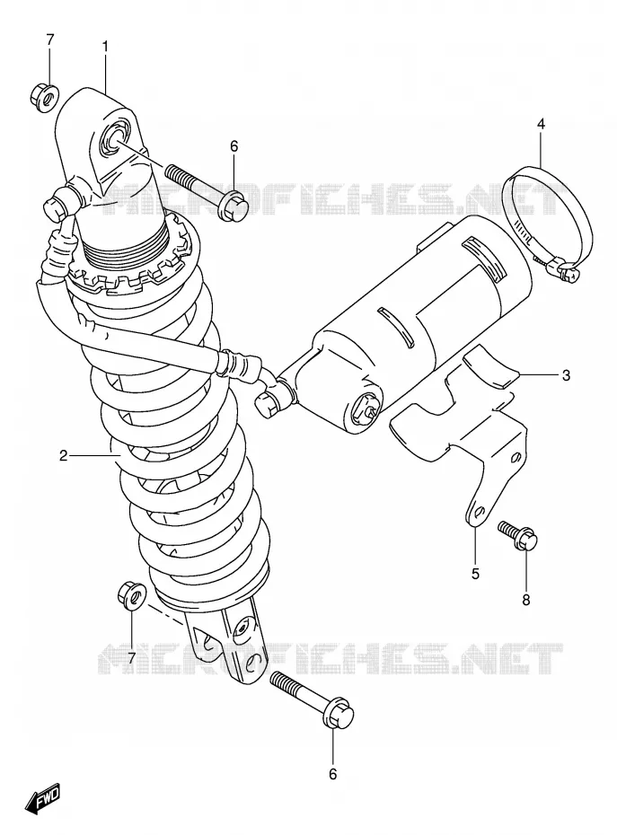 ACHTER SCHOKDEMPER Suzuki MOTO 350 DR 1991  DR350M(E1)