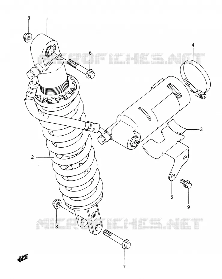 ACHTER SCHOKDEMPER Suzuki MOTO 350 DR 1993  DR350P(E28)
