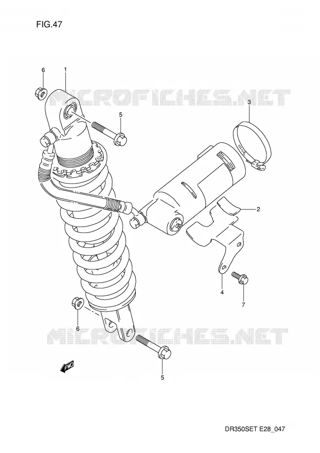 ACHTER SCHOKDEMPER Suzuki MOTO 350 DR 1993  DR350SP(E28)