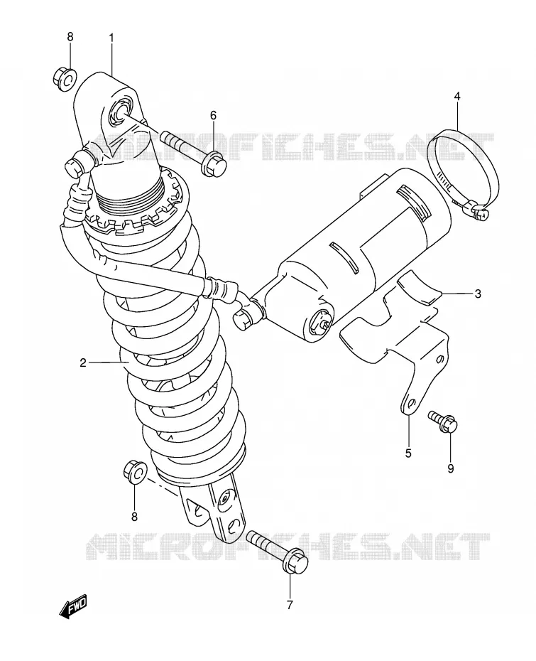 ACHTER SCHOKDEMPER Suzuki MOTO 350 DR 1994  DR350R(E3)