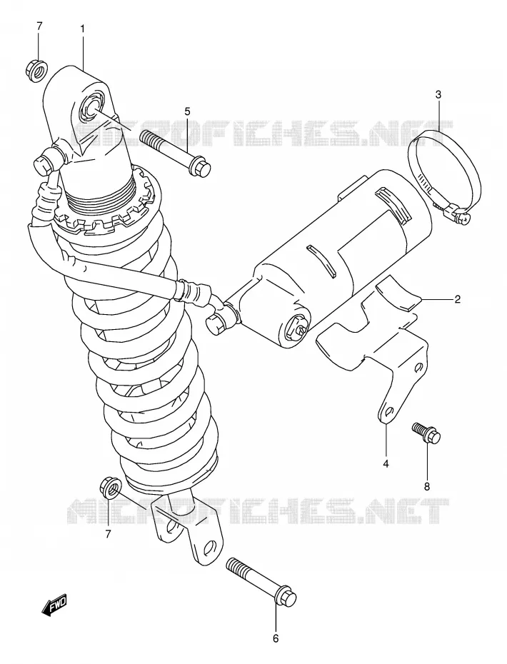 ACHTER SCHOKDEMPER Suzuki MOTO 350 DR 1997  DR350SEV(E2)