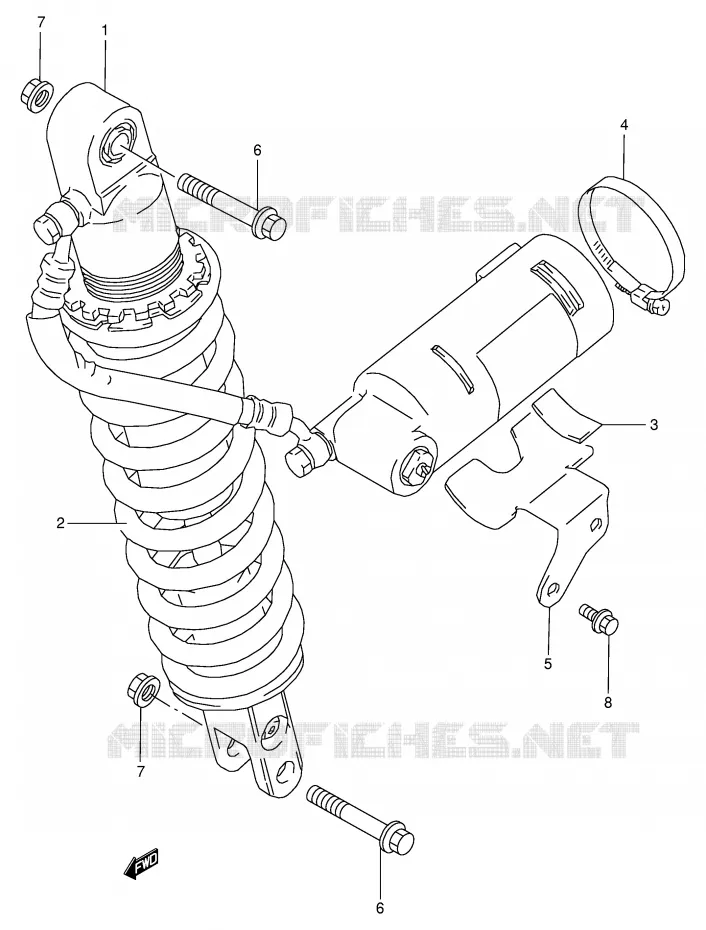 ACHTER SCHOKDEMPER Suzuki MOTO 350 DR 1998  DR350W(E1)