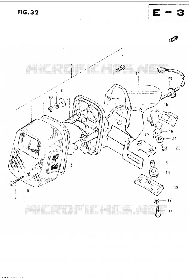 ACHTERLICHT (E2, E4, E21, E25) Suzuki MOTO 250 DR 1982  DR250SZ(E1)