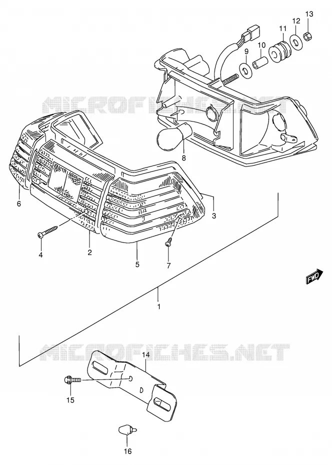 ACHTERLICHT (E24) Suzuki SCOOTER 100 FB 1994  FB100DR(E71)