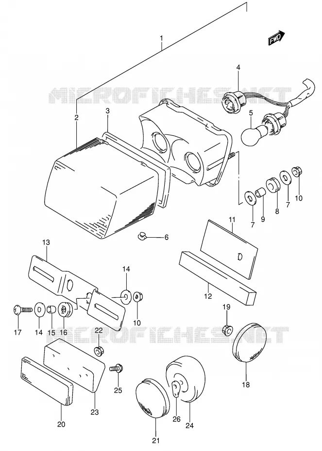 ACHTERLICHT (MODELE T) Suzuki MOTO 650 DR 1995  DR650RSES(E4)