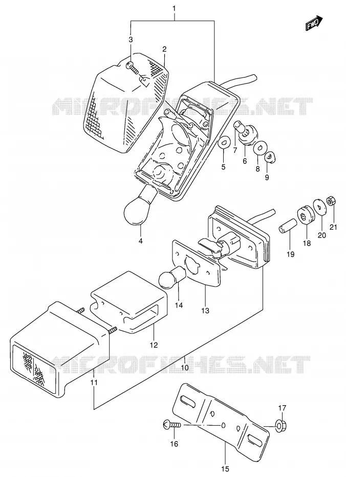 ACHTERLICHT (MODELE W/X,E24) Suzuki MOTO 350 DR 1999  DR350X(E1)