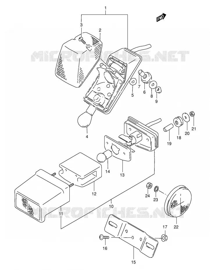 ACHTERLICHT Suzuki MOTO 350 DR 1995  DR350SES(E2)