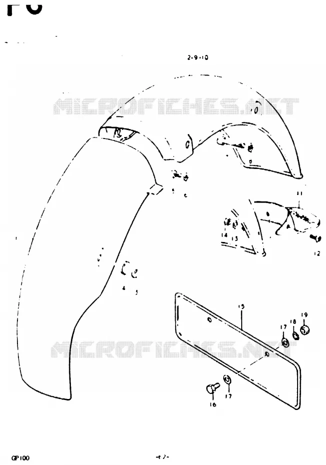 ACHTERSPATBORD Suzuki MOTO 100 GP 1978  GP100C(C/N)