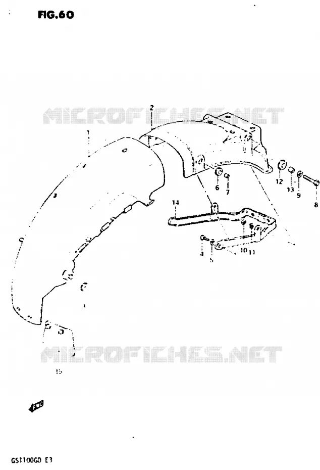 ACHTERSPATBORD Suzuki MOTO 1100 GS-G 1983  GS1100GD(Z/D)