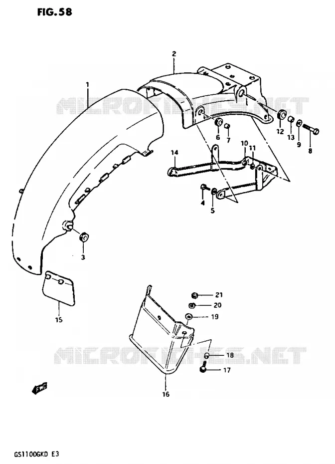 ACHTERSPATBORD Suzuki MOTO 1100 GS-G 1983  GS1100GKD(Z/2/D)