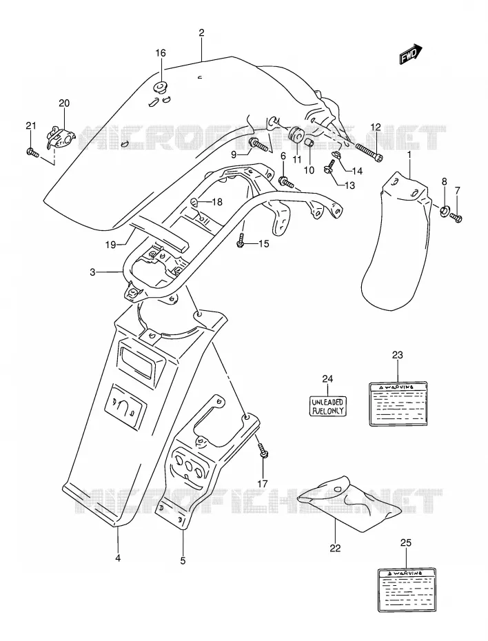 ACHTERSPATBORD Suzuki MOTO 250 DR 1993  DR250SP(E24)