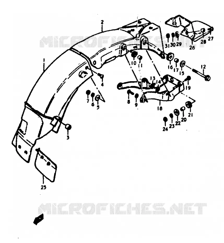 ACHTERSPATBORD Suzuki MOTO 400 GS 1978  GS400EC(C/N)