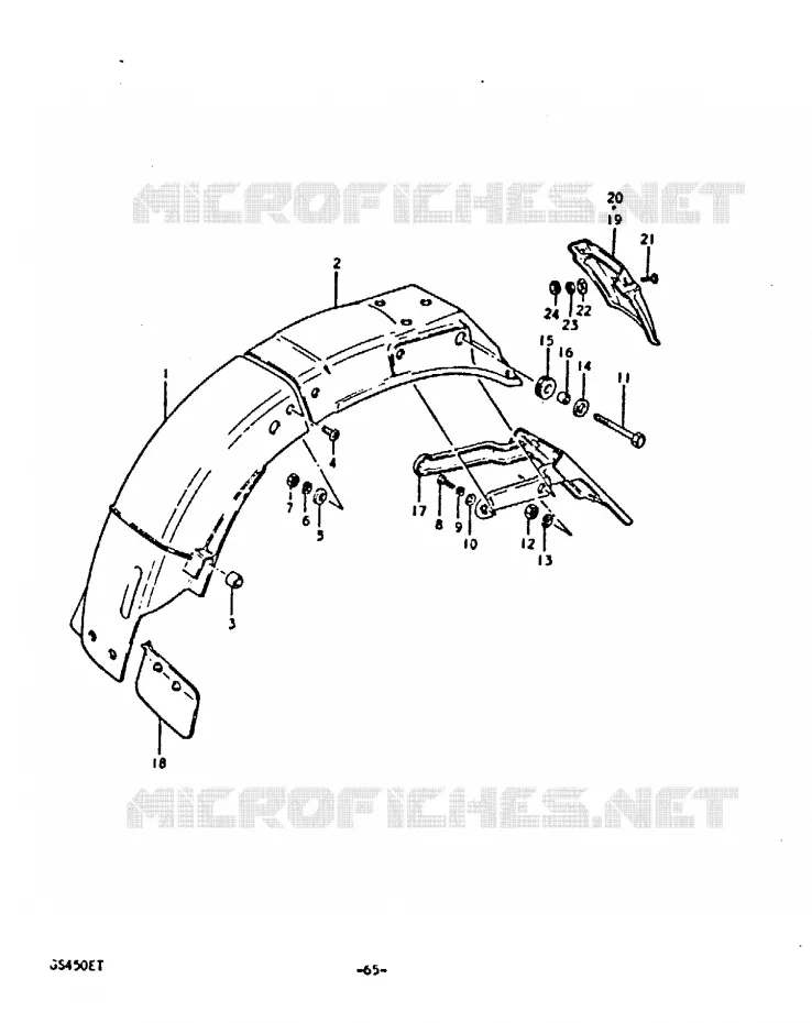 ACHTERSPATBORD Suzuki MOTO 450 GS 1996  GS450T(T)