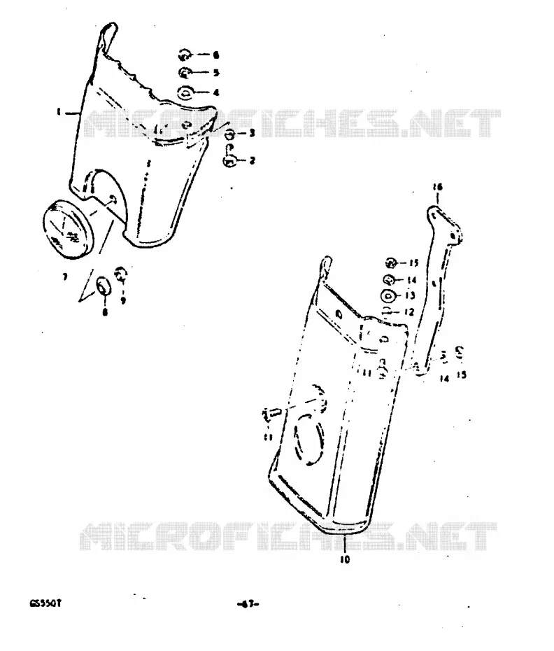 ACHTERSPATBORD Suzuki MOTO 550 GS 1980  GS550DT(T)