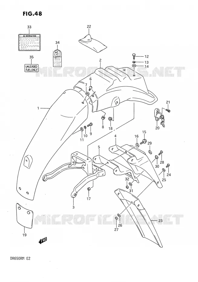 ACHTERSPATBORD Suzuki MOTO 650 DR 1990  DR650RUL(E2)