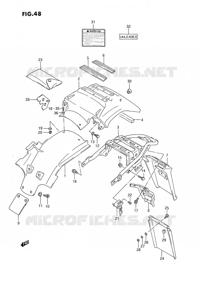 ACHTERSPATBORD Suzuki MOTO 650 DR 1992  DR650RUN(E4)