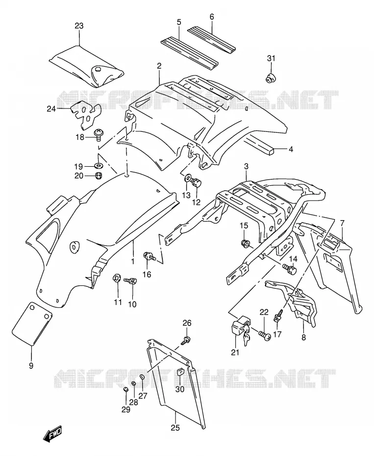 ACHTERSPATBORD Suzuki MOTO 650 DR 1995  DR650REUS(E2)