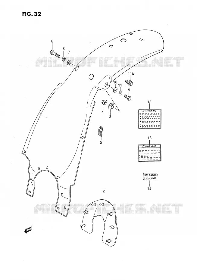 ACHTERSPATBORD Suzuki MOTO 80 DS 1987  DS80H(E24)