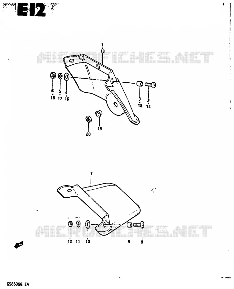 ACHTERSPATBORD Suzuki MOTO 850 GS 1985  GS850GF(E4)