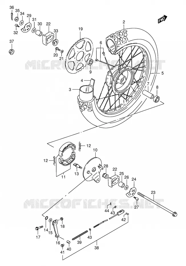 ACHTERWIEL Suzuki MOTO 200 DR 1995  DR200SES(E24)