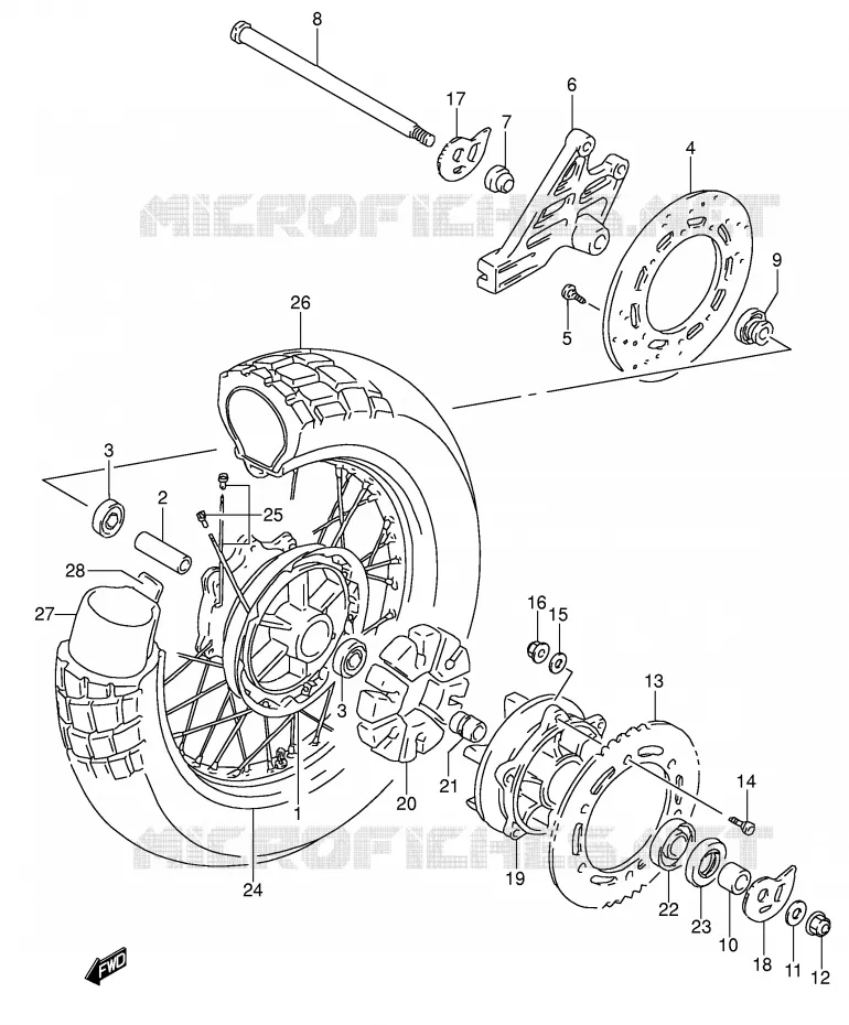 ACHTERWIEL Suzuki MOTO 650 DR 1994  DR650RSER(E4)