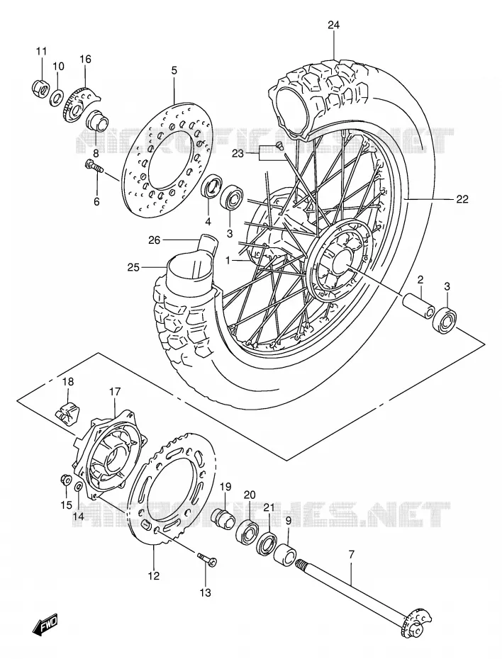 ACHTERWIEL Suzuki MOTO 650 DR 1999  DR650SEUX(E4)