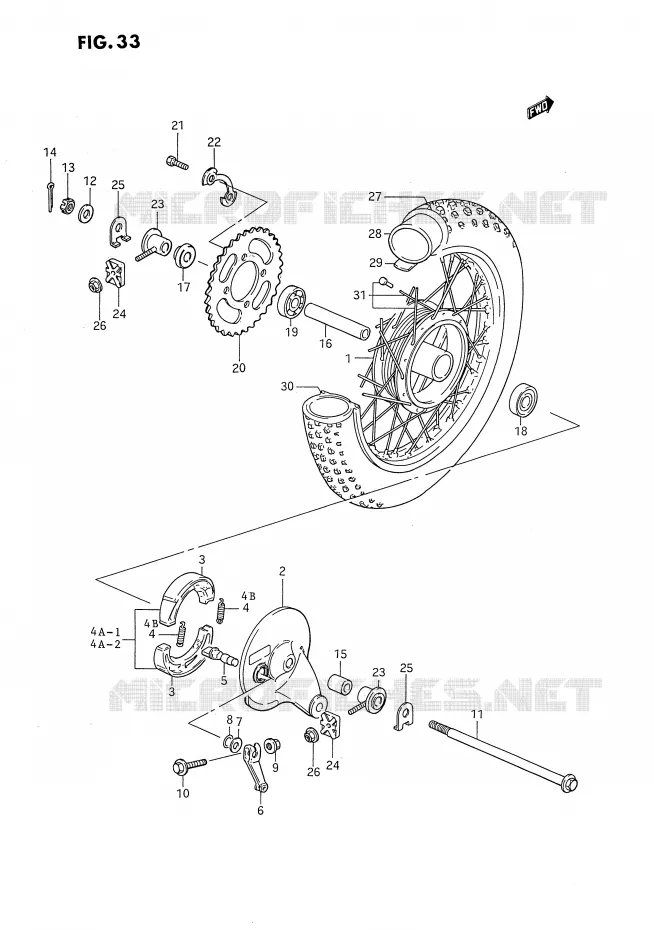 ACHTERWIEL Suzuki MOTO 80 DS 1987  DS80H(E24)