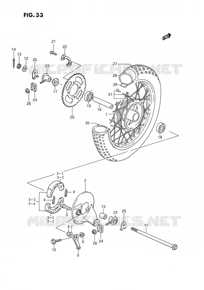 ACHTERWIEL Suzuki MOTO 80 DS 1992  DS80N(E3)