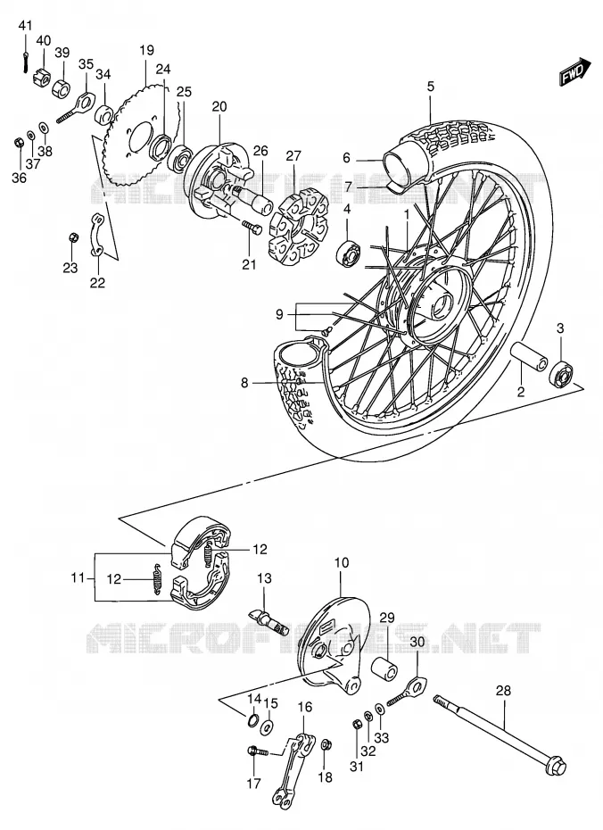 ACHTERWIEL Suzuki SCOOTER 100 FB 1994  FB100R(E71)