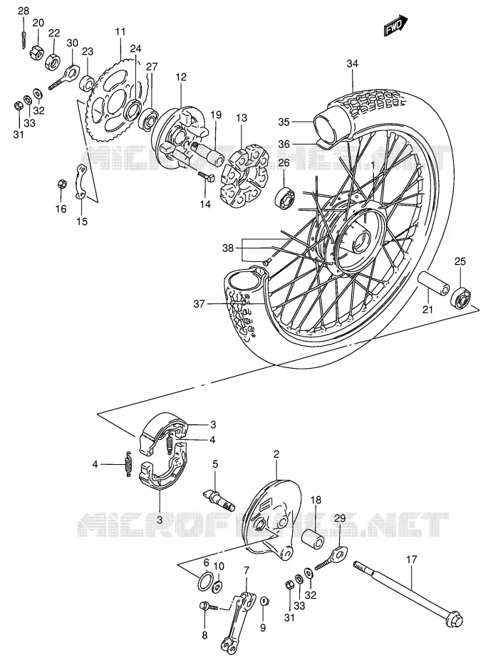 ACHTERWIEL Suzuki SCOOTER 80 FB 1989  FB80K(E1)