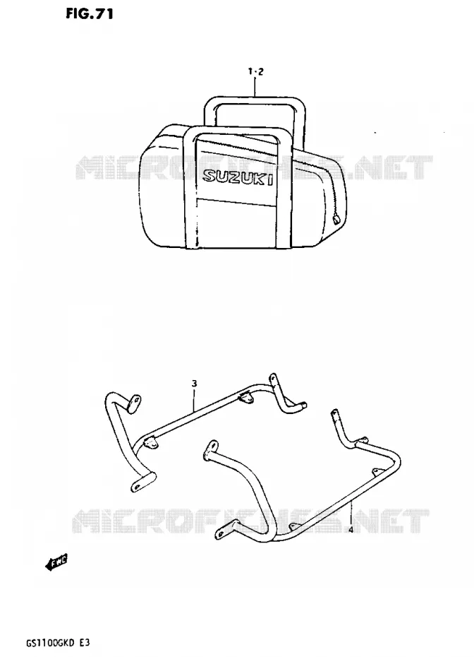 BAGAGE TAS (OPTIONNEL) Suzuki MOTO 1100 GS-G 1983  GS1100GKD(Z/2/D)