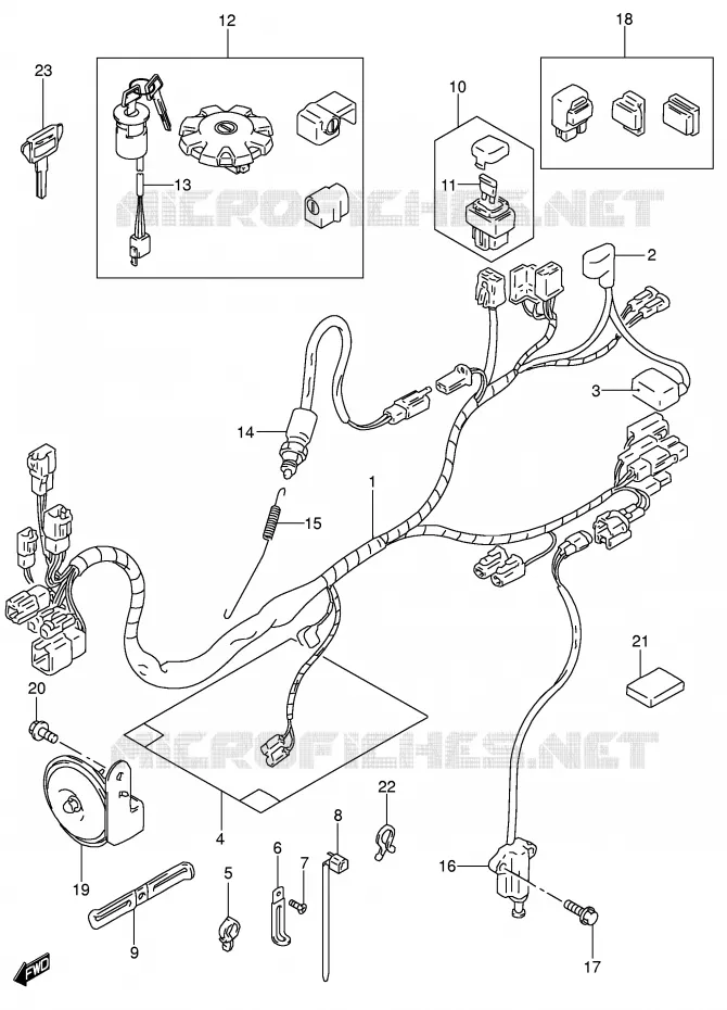 BEDRADING (MODELE K1) Suzuki MOTO 200 DR 2004  DR200SEK4(E24)